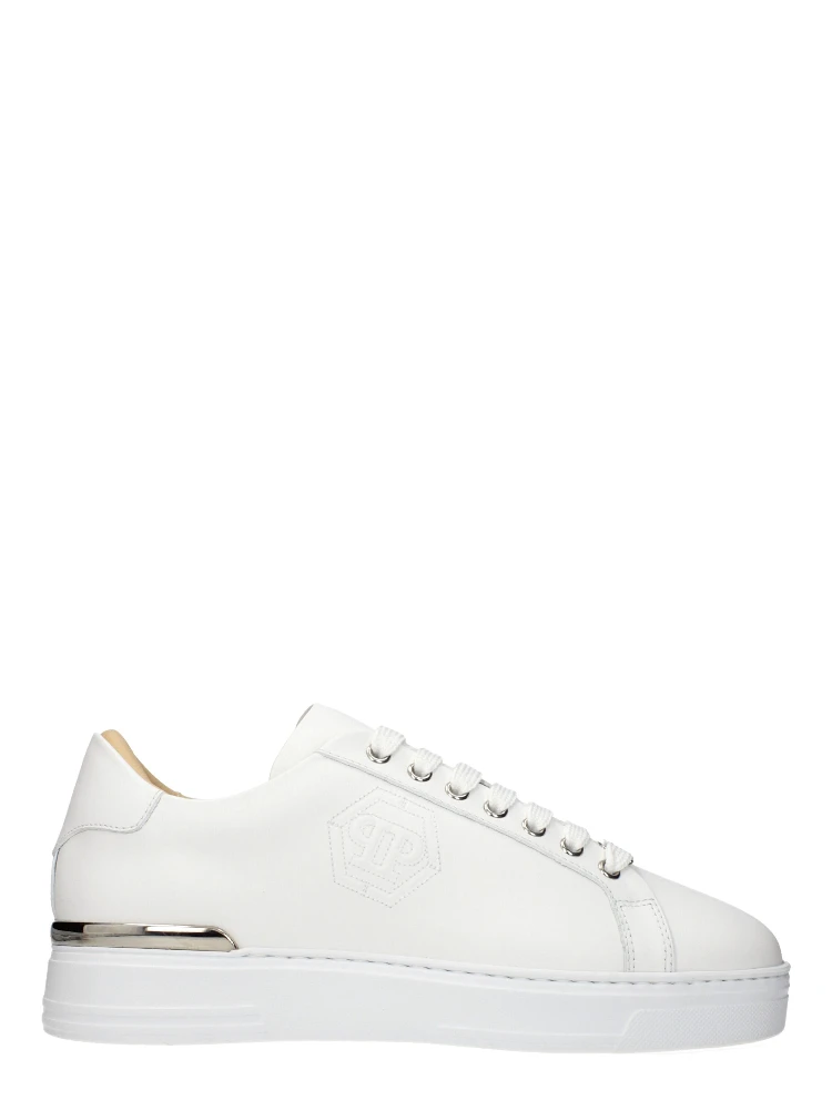 White Leather Low Top Sneakers