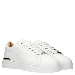 White Leather Low Top Sneakers