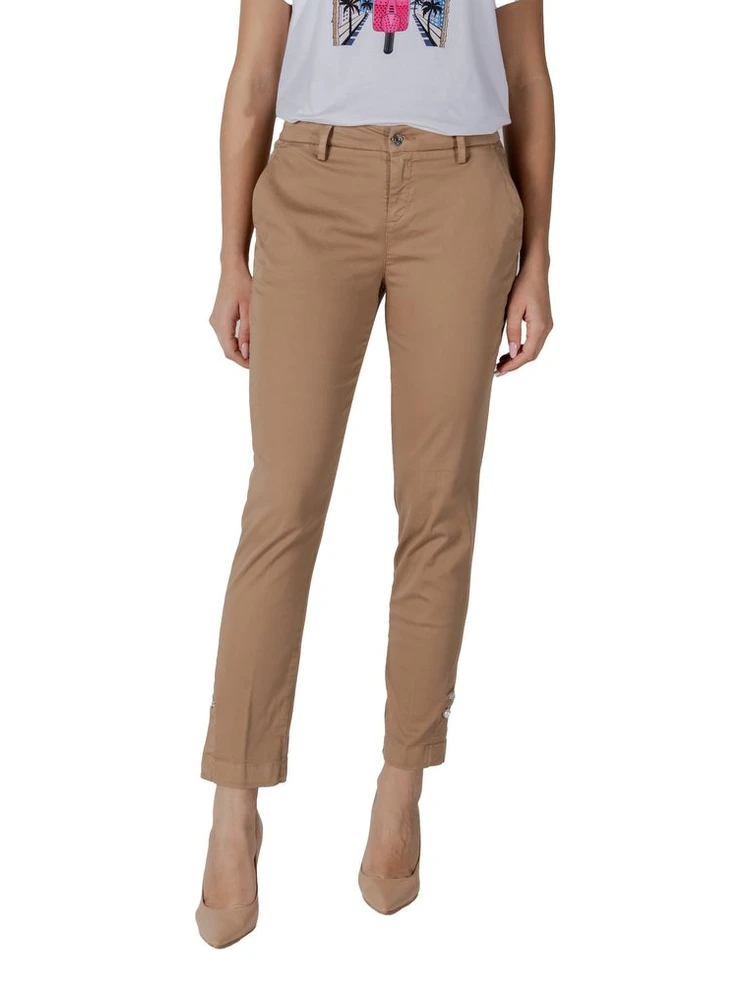 Beige Cotton Chino Pants