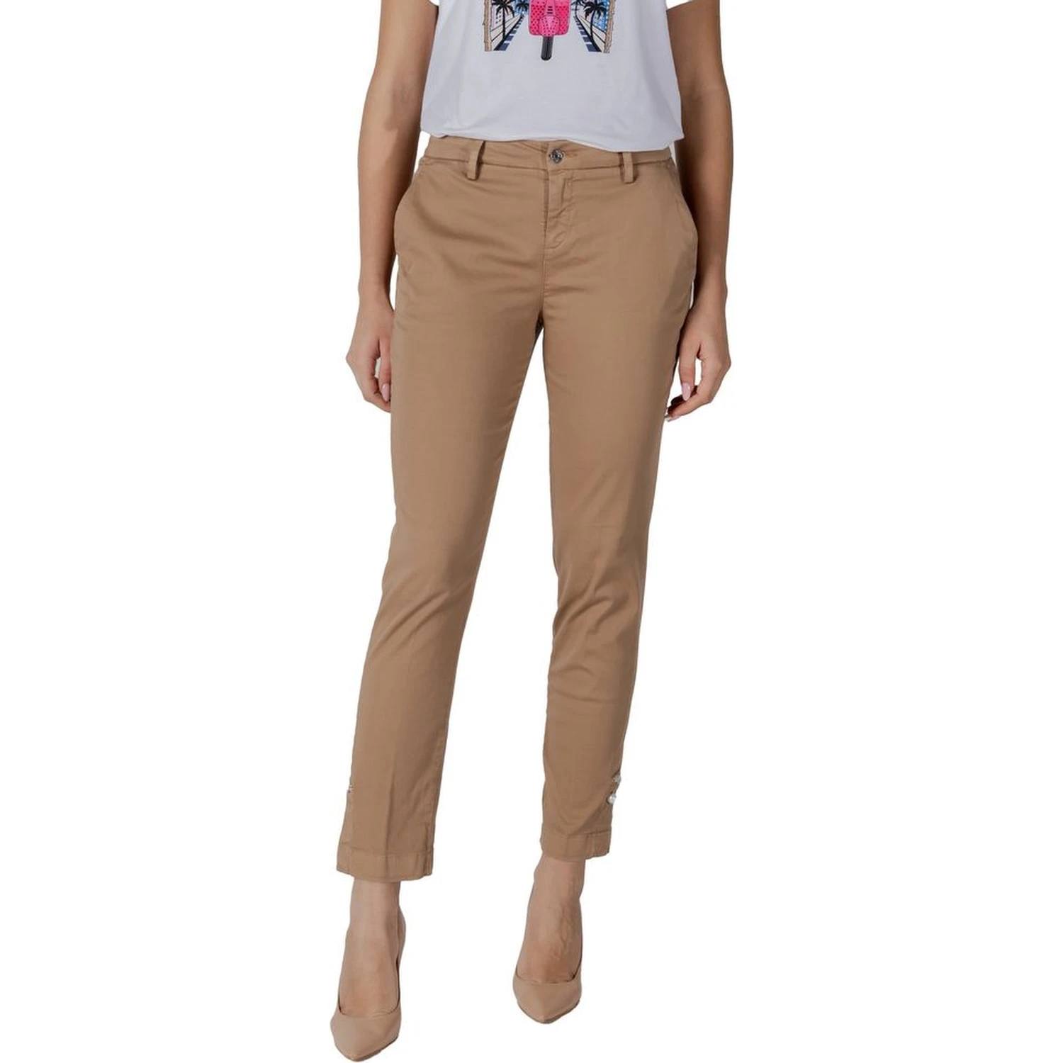 Beige Cotton Chino Pants