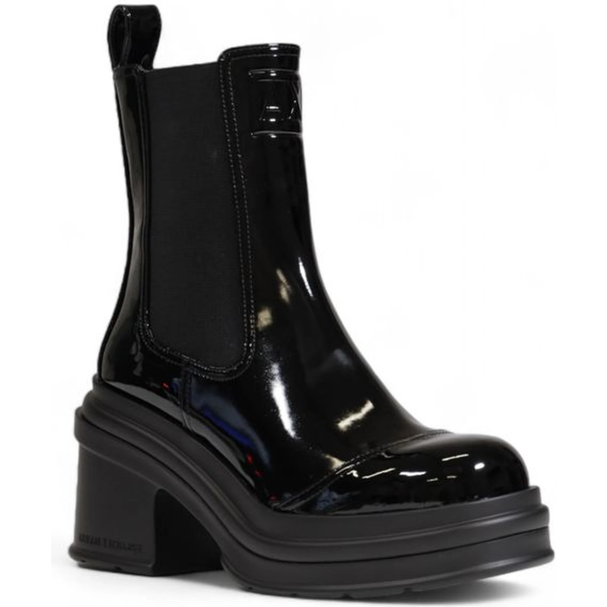 Black Polyester Ankle Boots