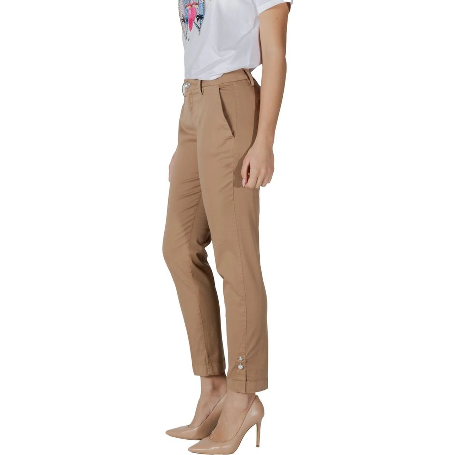 Beige Cotton Chino Pants