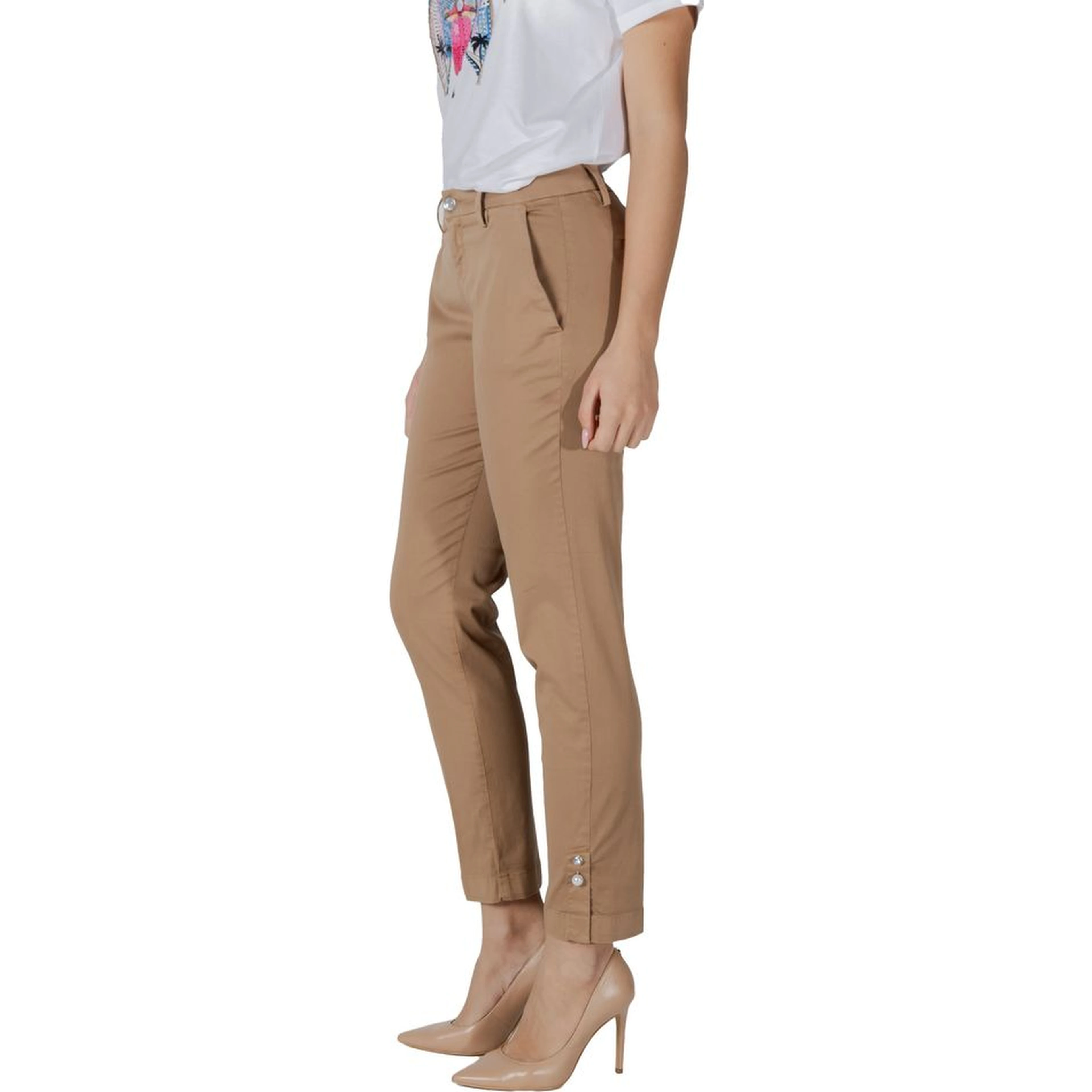 Beige Cotton Chino Pants