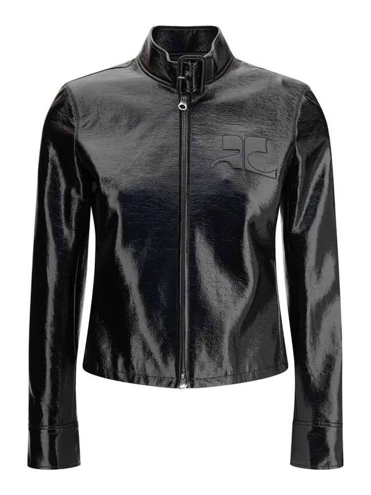 Black Cotton Full-Length Jacket