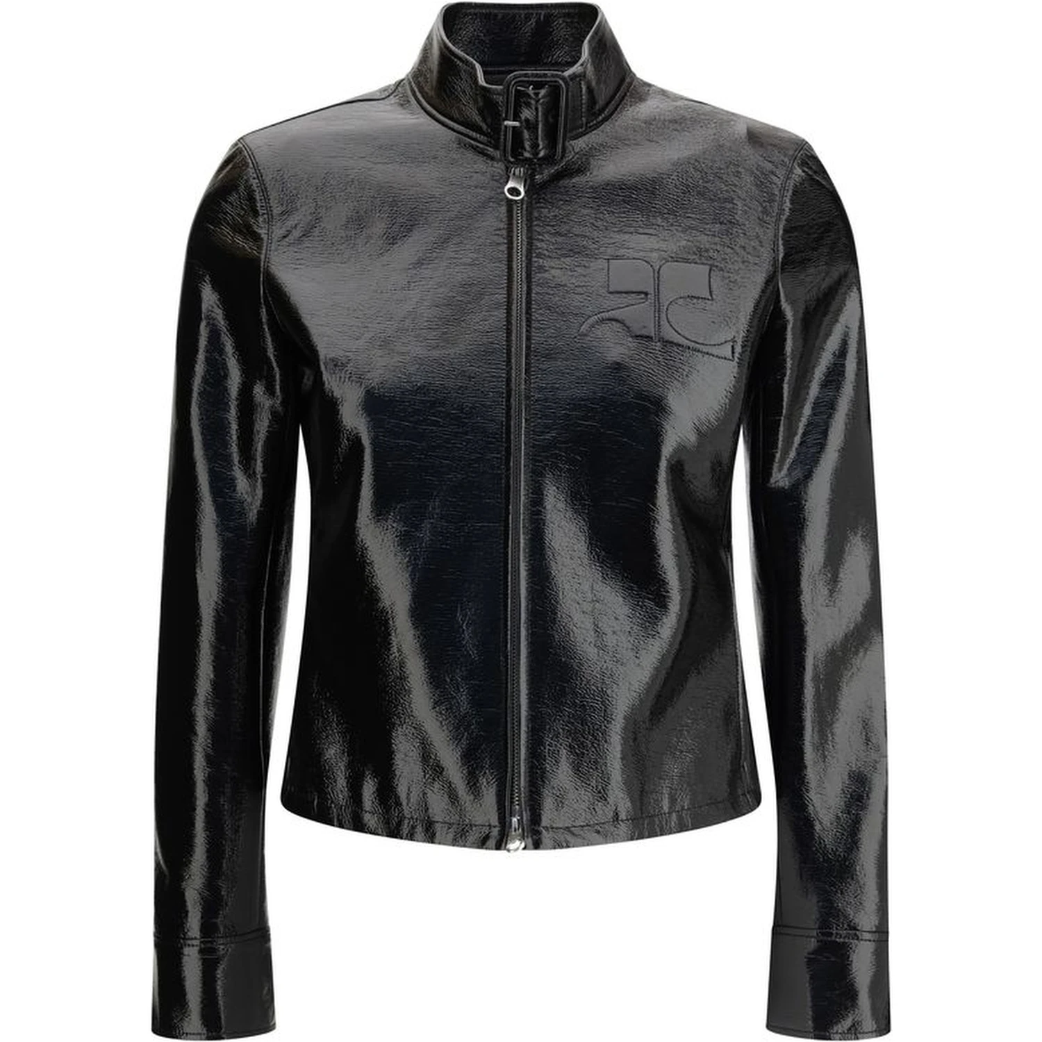 Black Cotton Full-Length Jacket