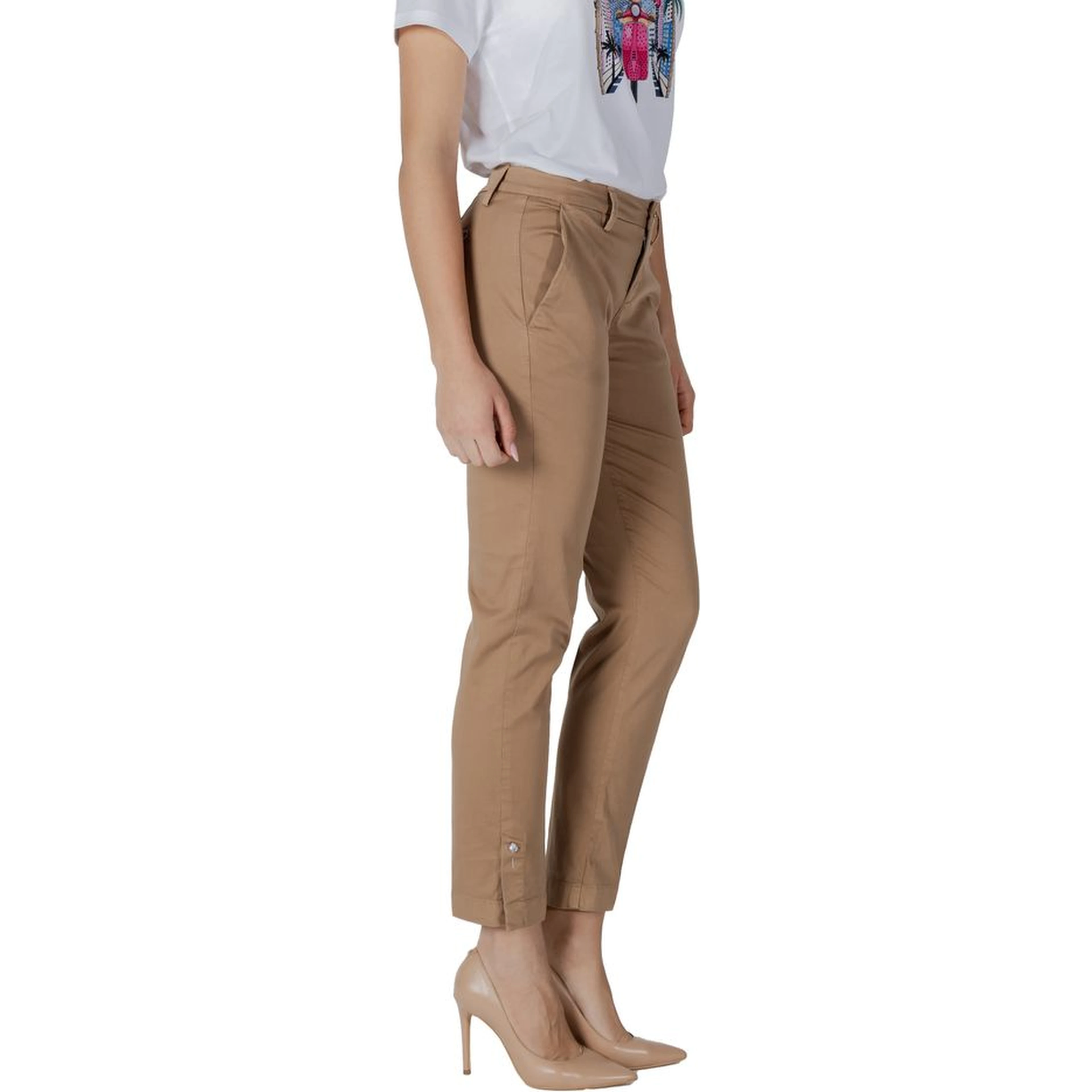 Beige Cotton Chino Pants
