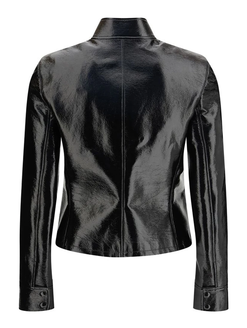 Black Cotton Full-Length Jacket