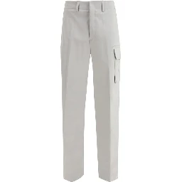 Silver Cotton Cargo Pants