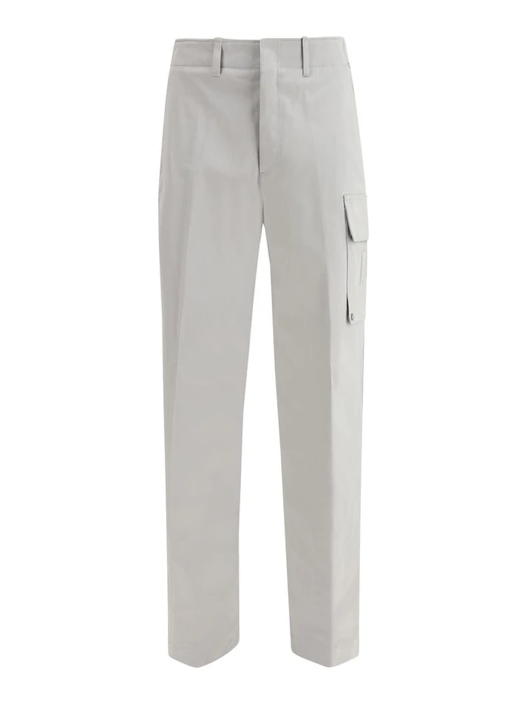 Silver Cotton Cargo Pants