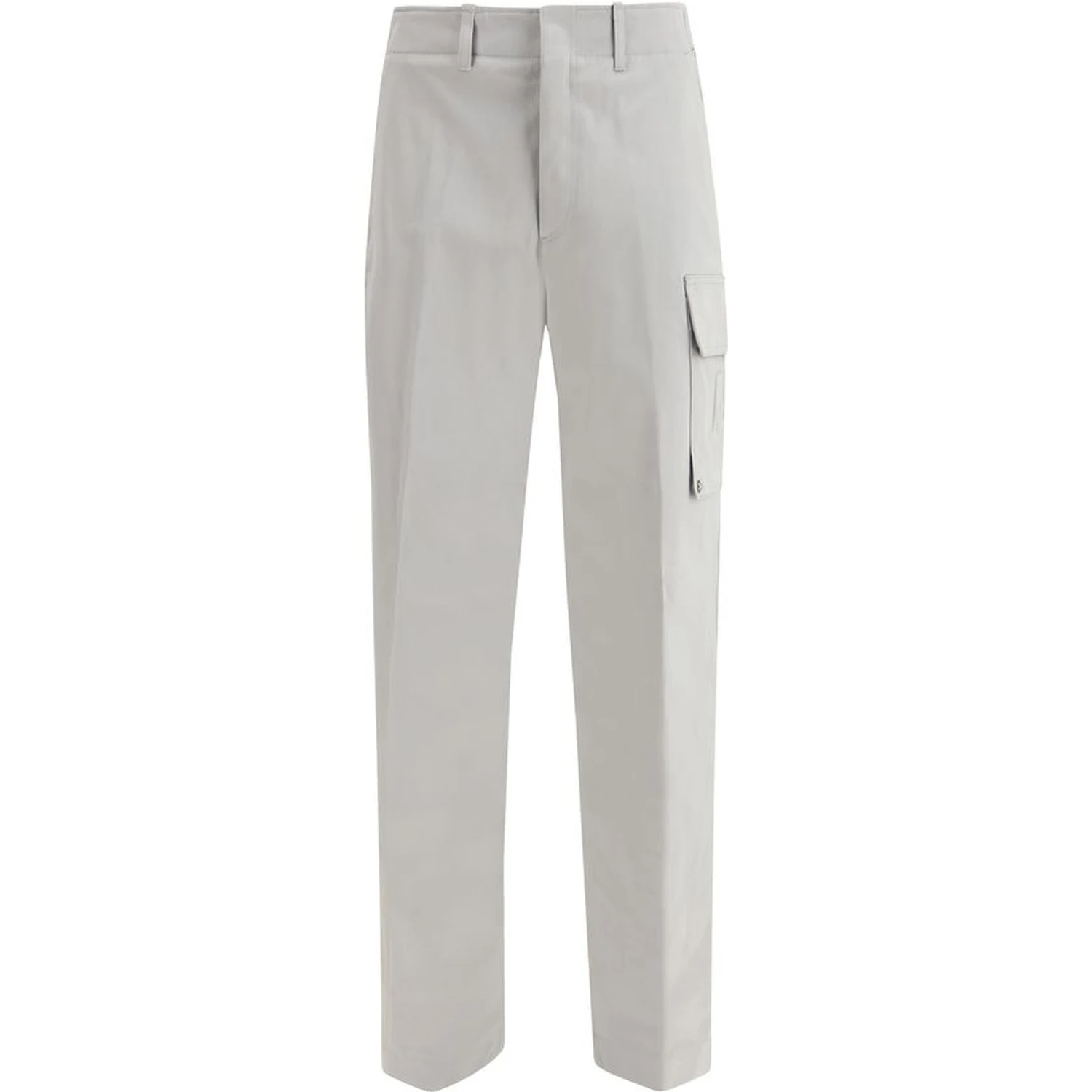 Silver Cotton Cargo Pants