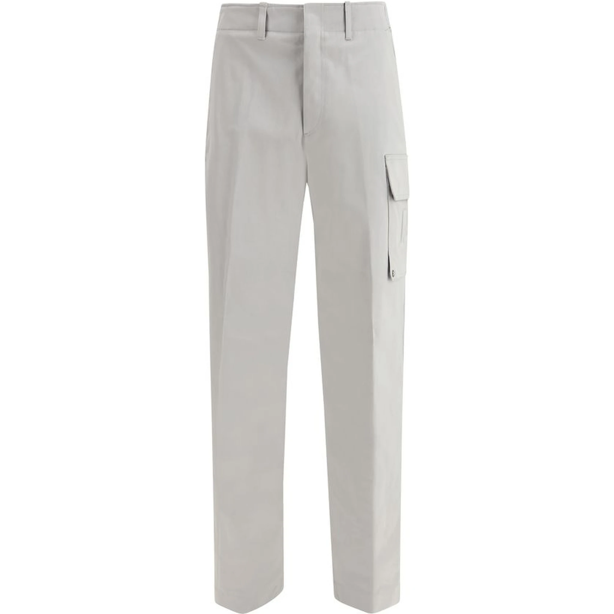 Silver Cotton Cargo Pants
