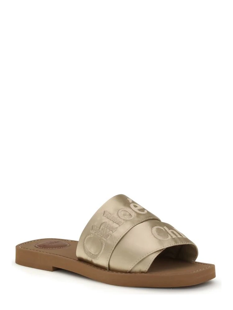 Gold Polyester Flat Sandals alternative