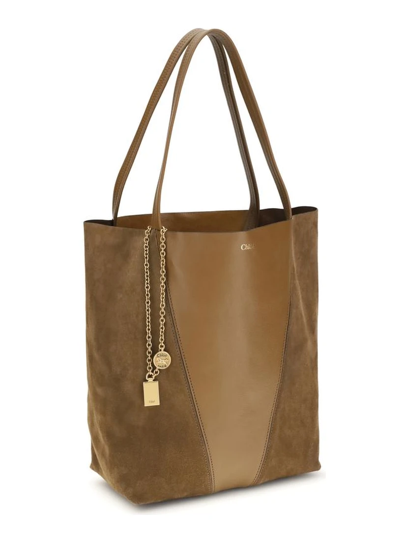 Beige Leather Shoulder Bag