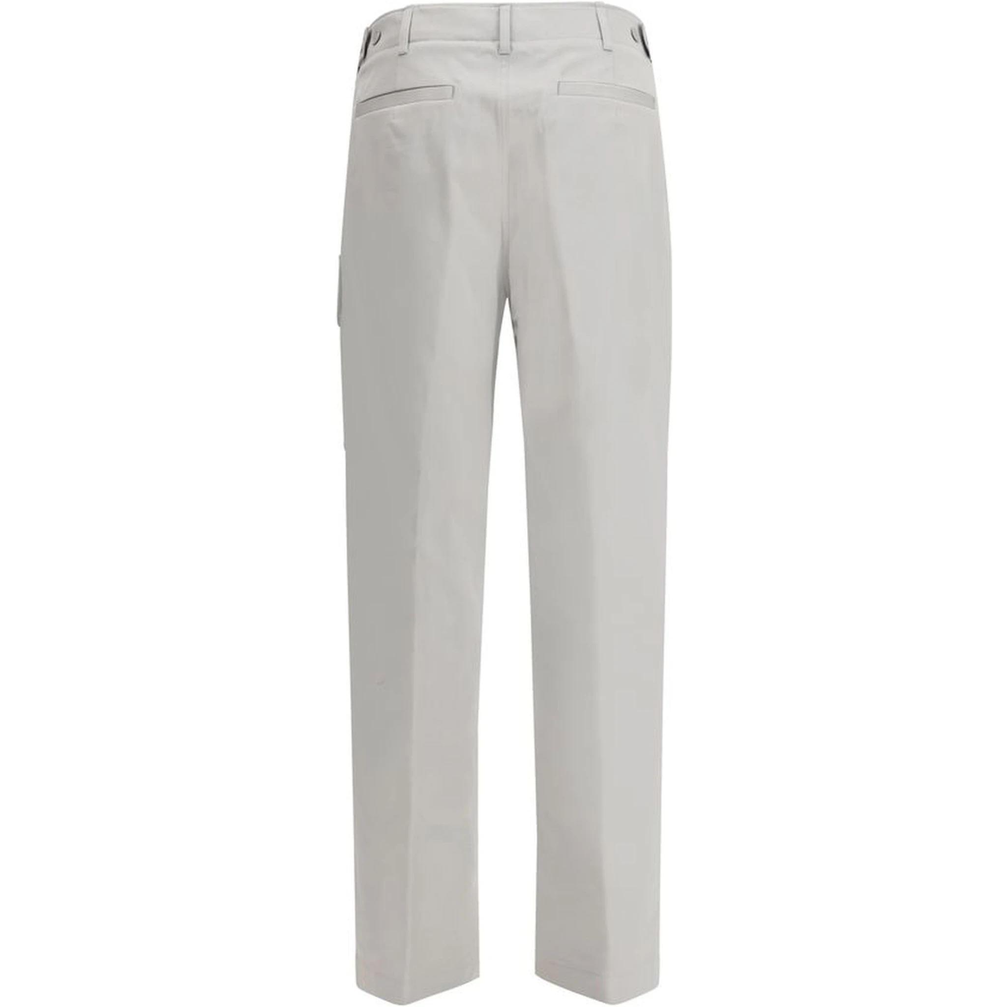 Silver Cotton Cargo Pants