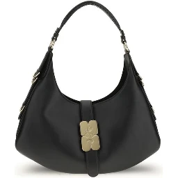 حقيبة كتف بوس توروس من جلد العجل الأسود