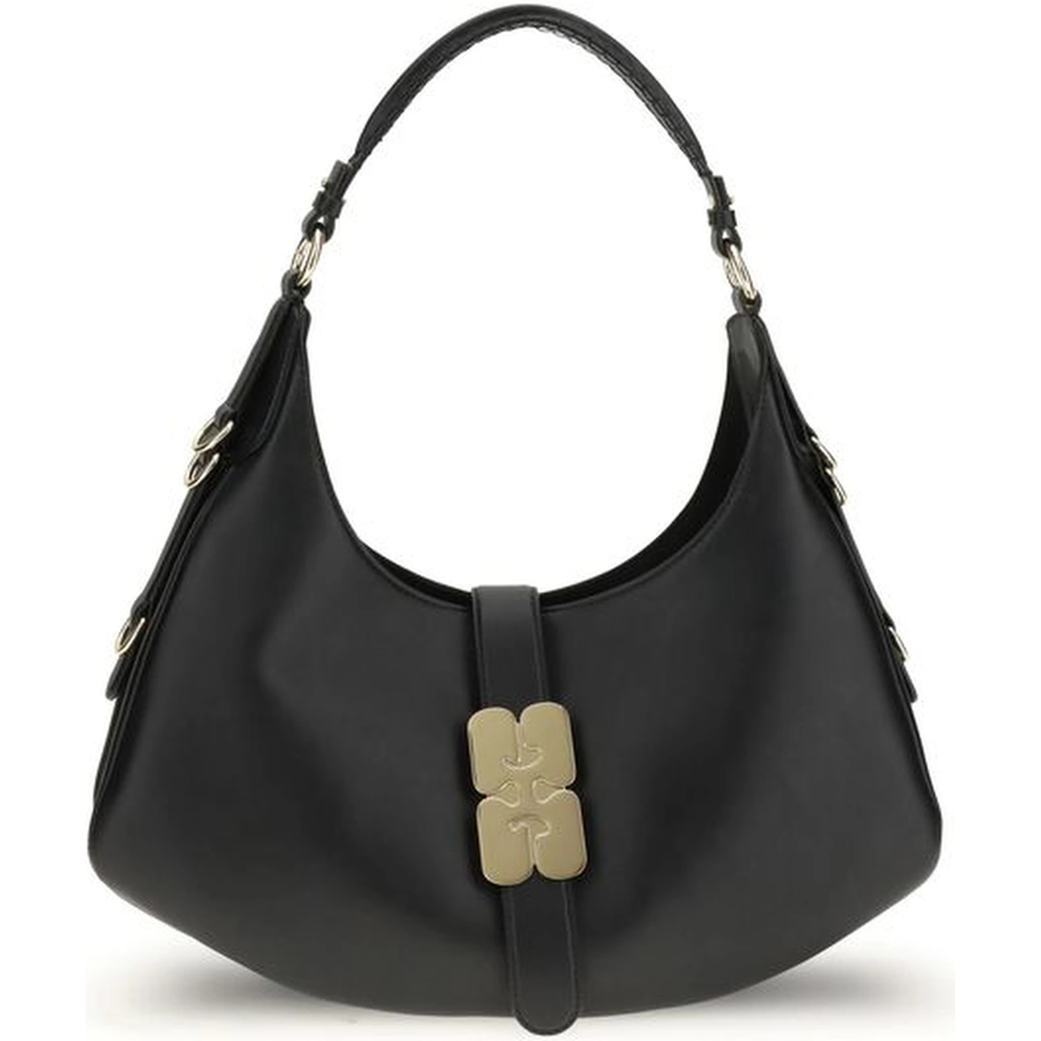 حقيبة كتف بوس توروس من جلد العجل الأسود