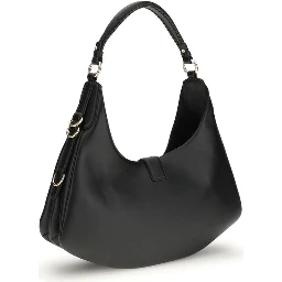 حقيبة كتف بوس توروس من جلد العجل الأسود