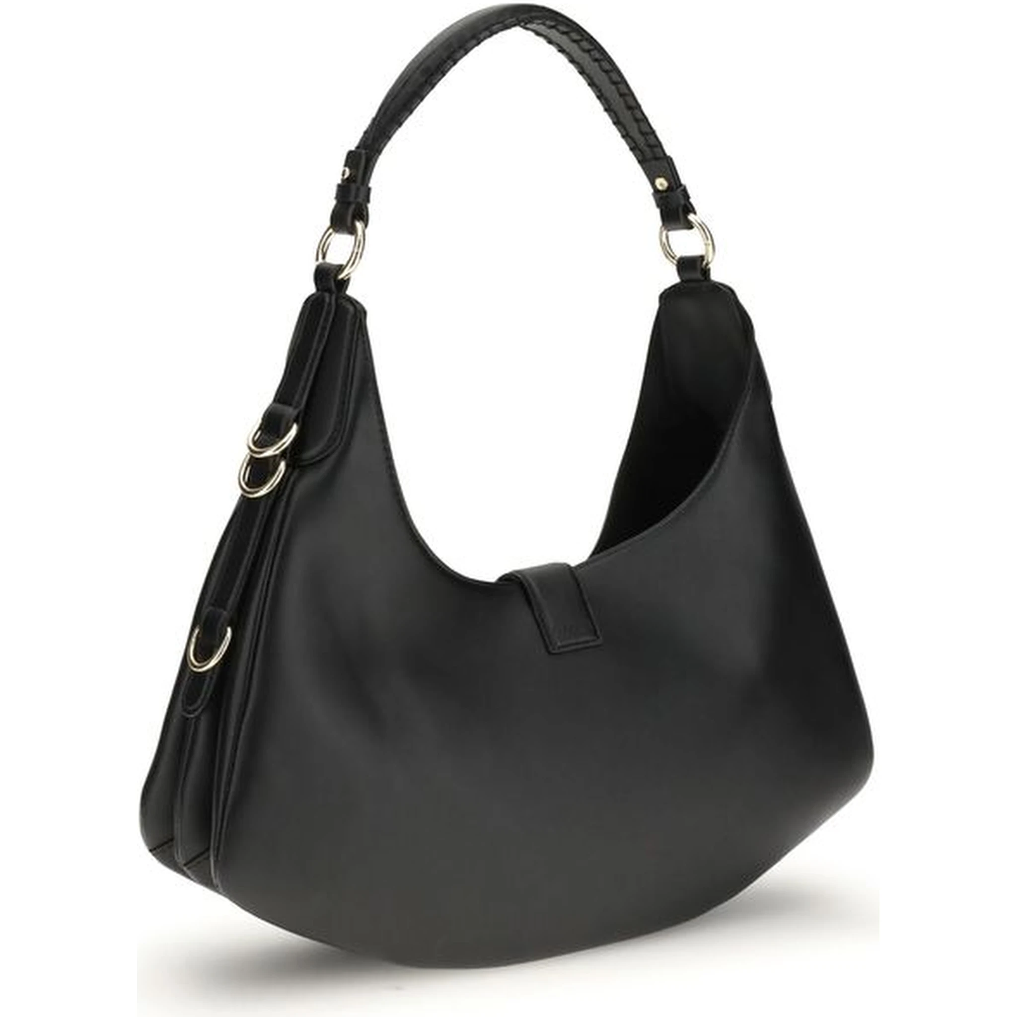 حقيبة كتف بوس توروس من جلد العجل الأسود