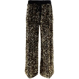 Gold Polyamide Casual Pants