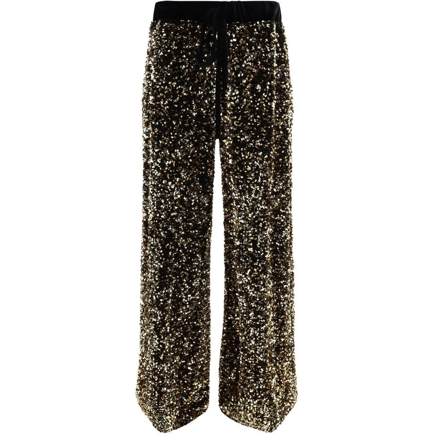 Gold Polyamide Casual Pants