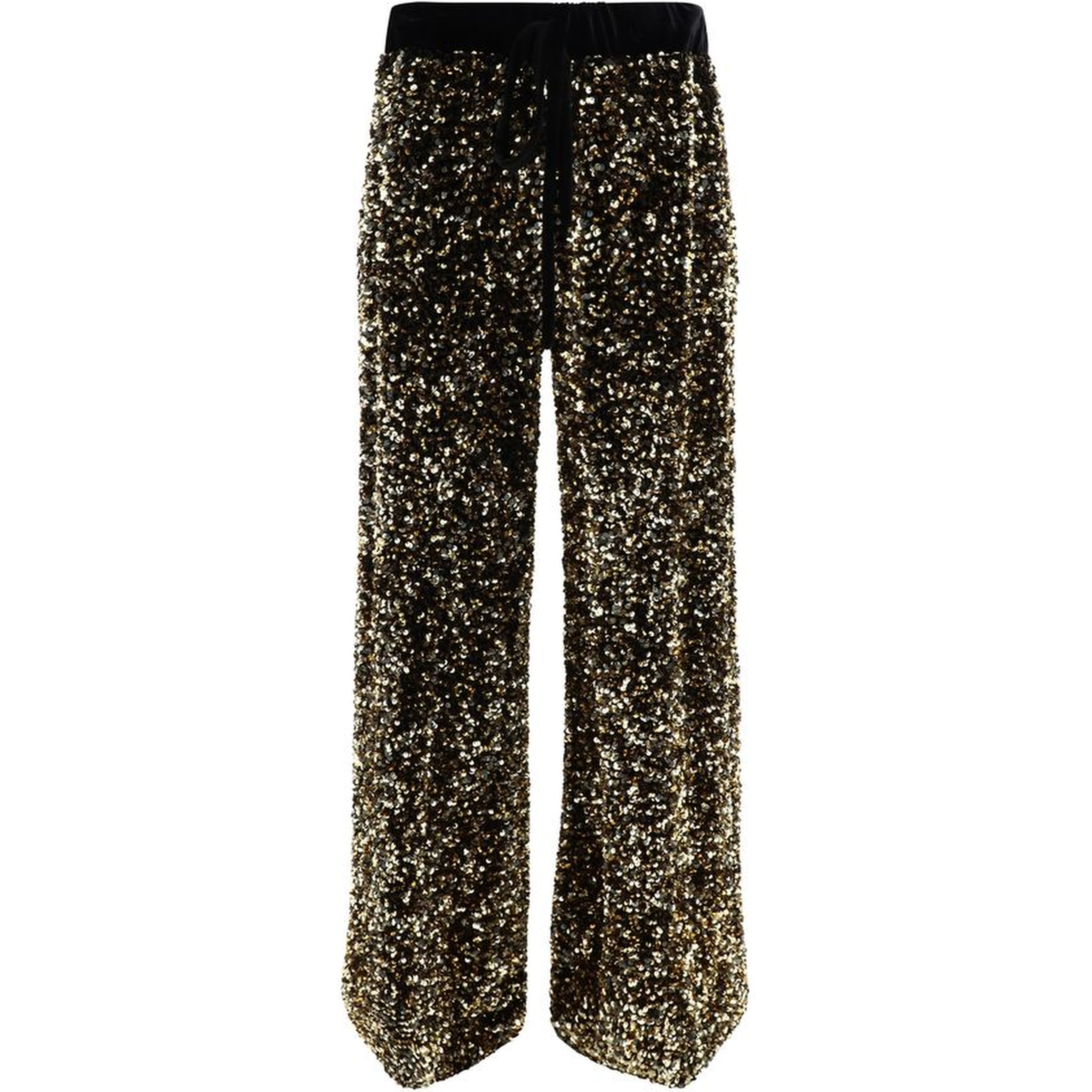 Gold Polyamide Casual Pants