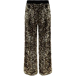 Gold Polyamide Casual Pants