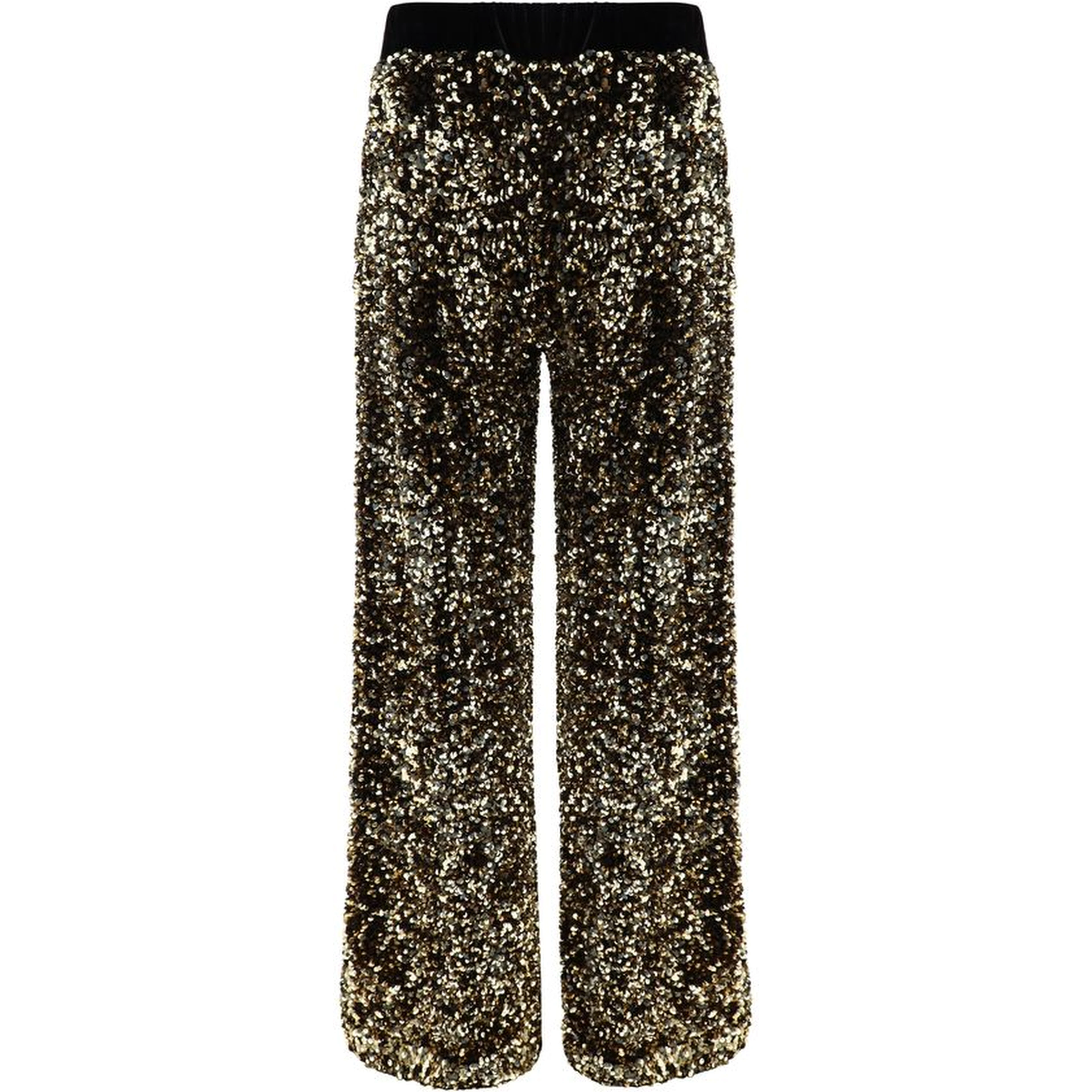Gold Polyamide Casual Pants