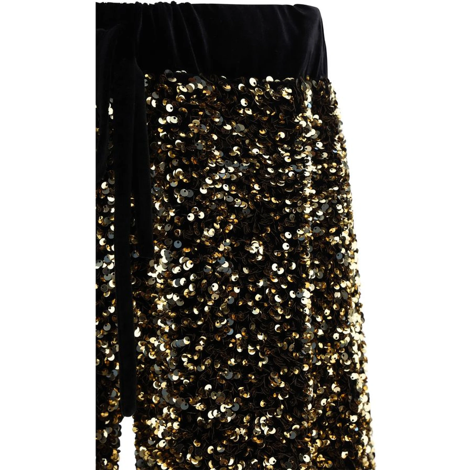 Gold Polyamide Casual Pants