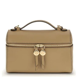 Beige Calf Leather Bos Taurus Shoulder Bag