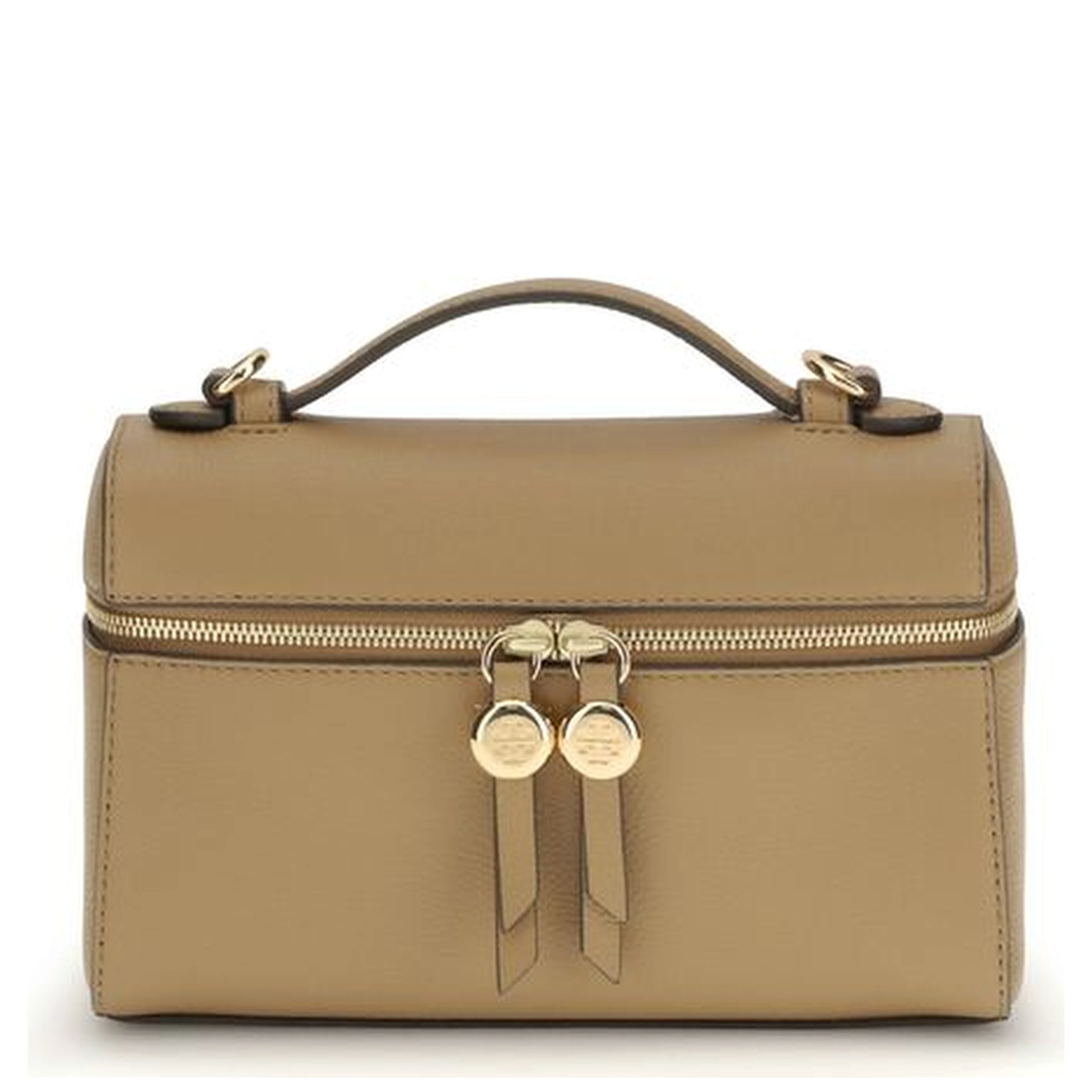 Beige Calf Leather Bos Taurus Shoulder Bag
