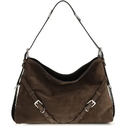 حقيبة كتف بوس توروس من جلد العجل الأسود