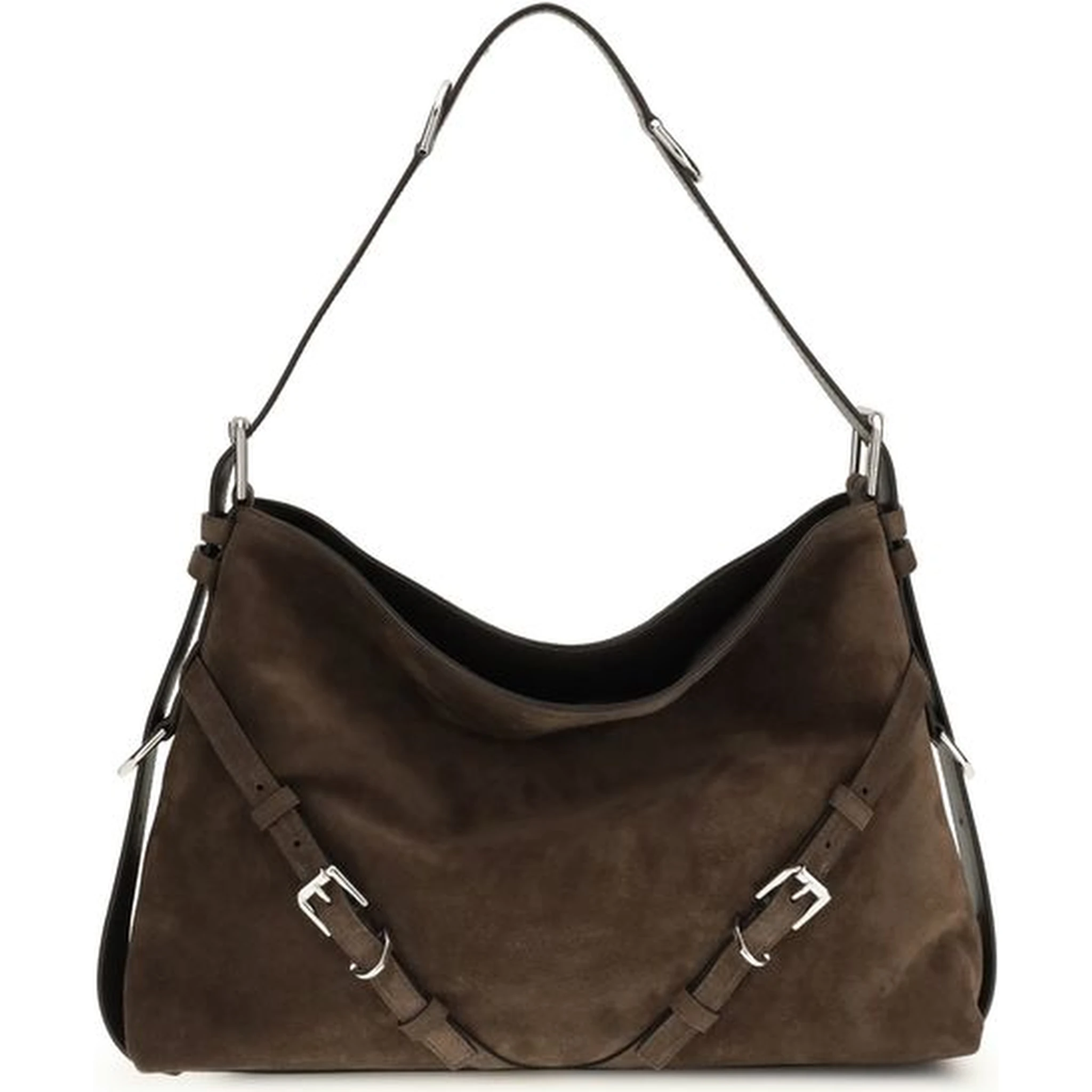 حقيبة كتف بوس توروس من جلد العجل الأسود