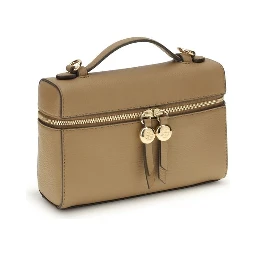 Beige Calf Leather Bos Taurus Shoulder Bag