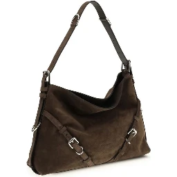 حقيبة كتف بوس توروس من جلد العجل الأسود