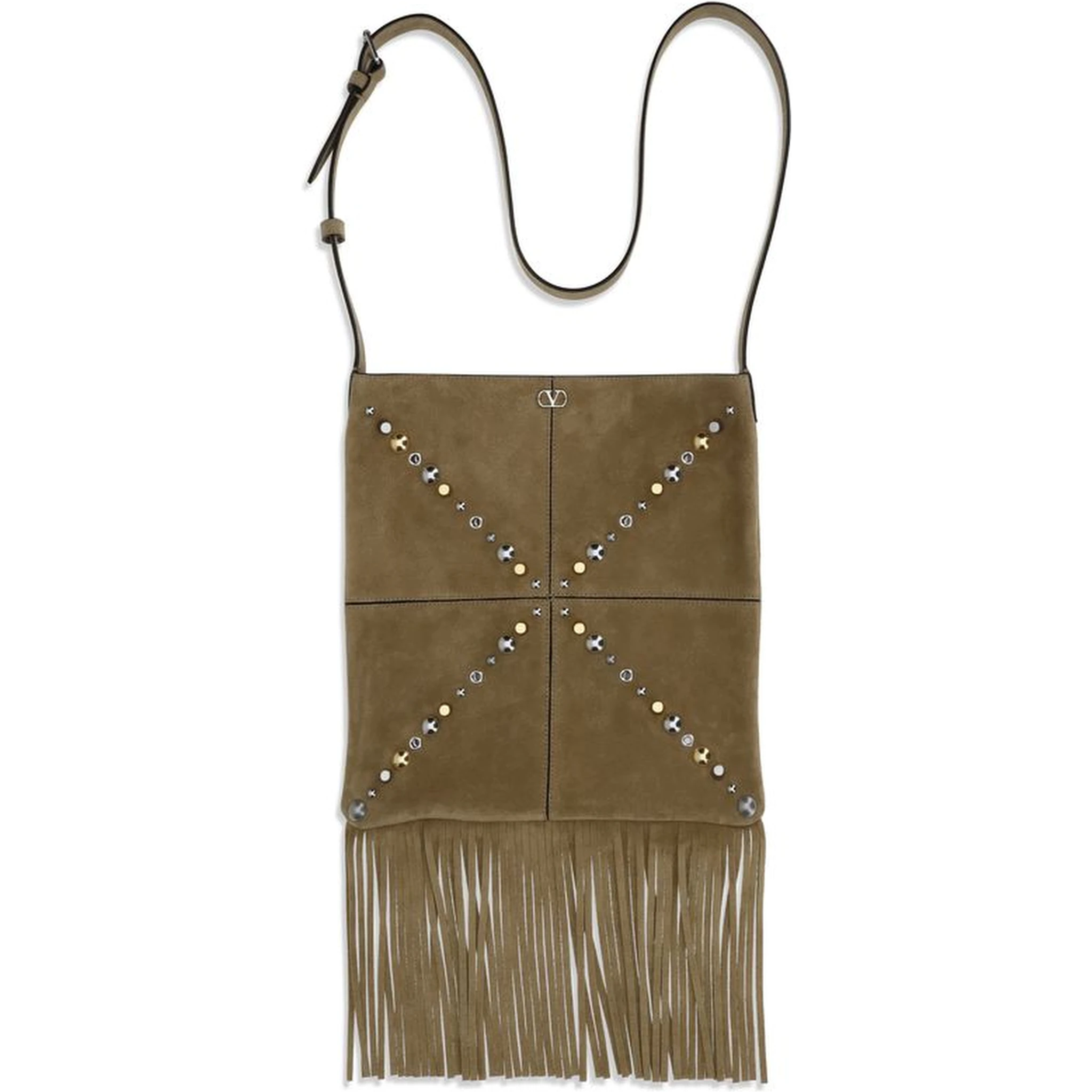 Beige Suede Leather Shoulder Bag