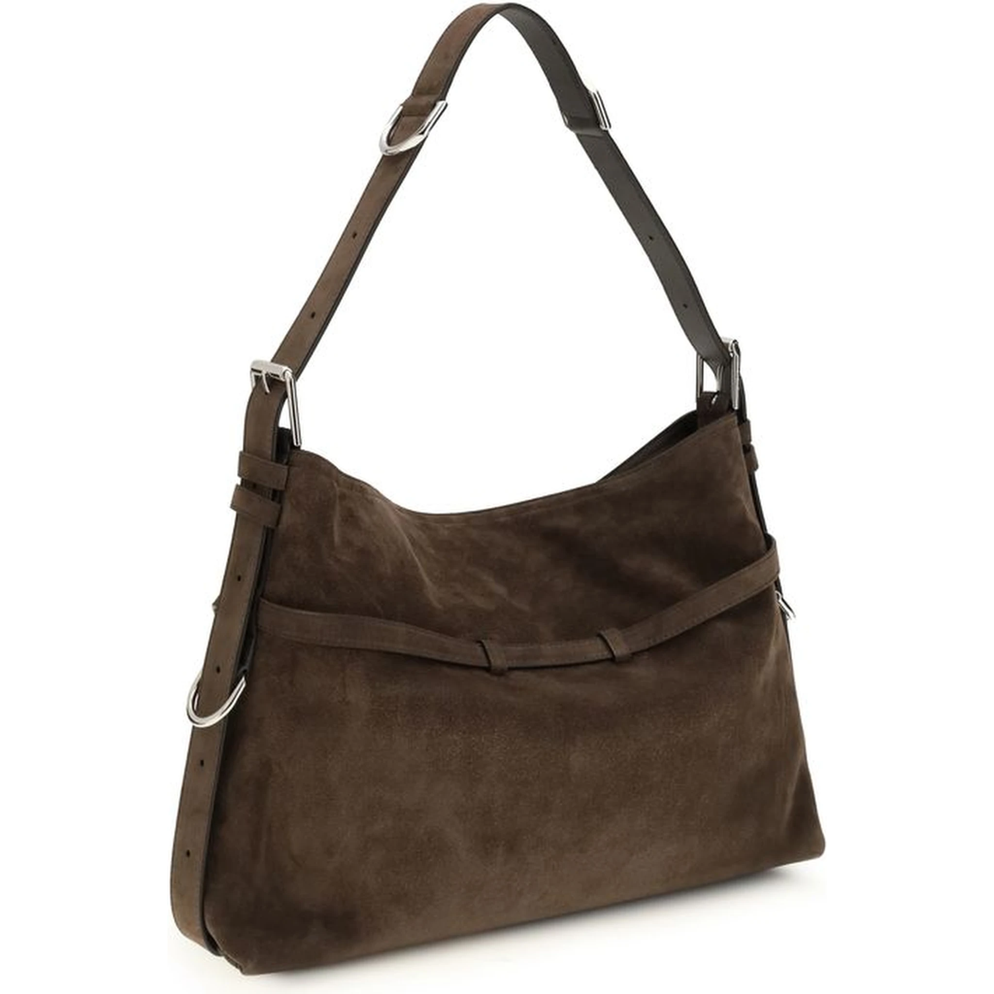 حقيبة كتف بوس توروس من جلد العجل الأسود