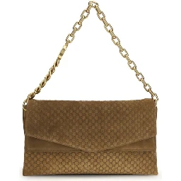 Beige Suede Leather Handbag