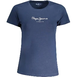 Blue Cotton Women's T-Shirt