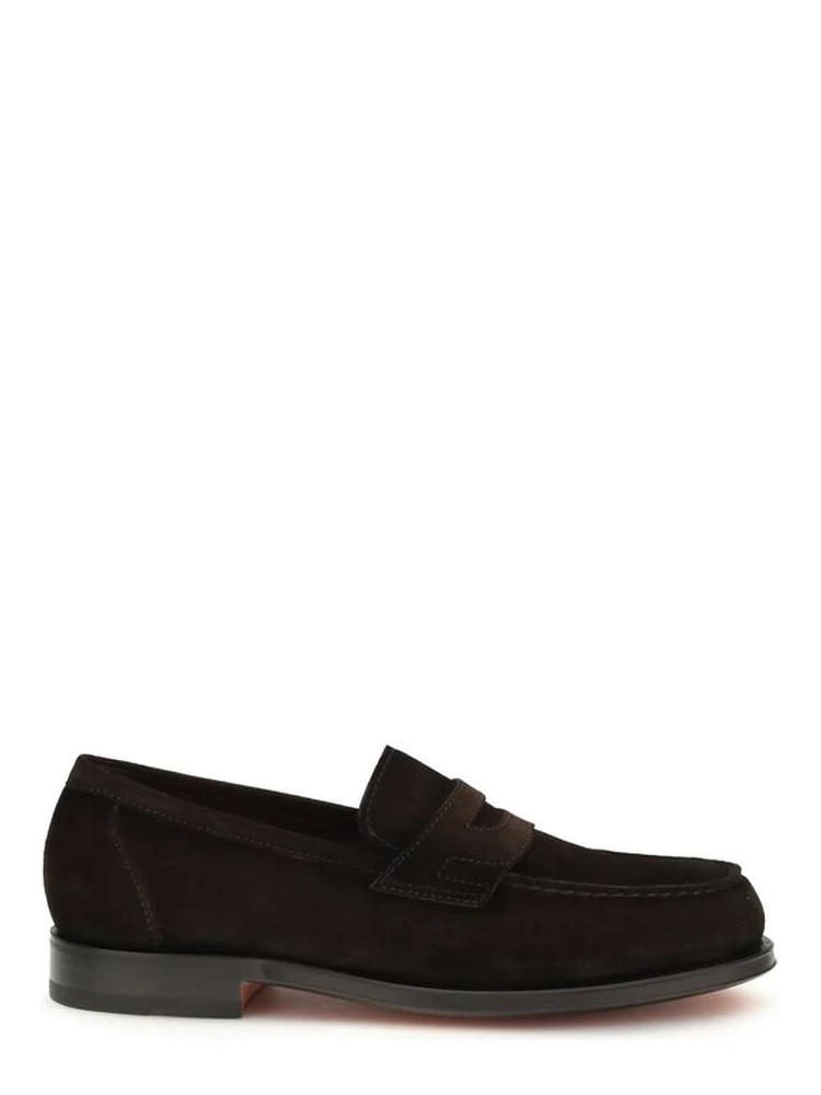 Brown Calf Leather Bos Taurus Slip-On Loafers