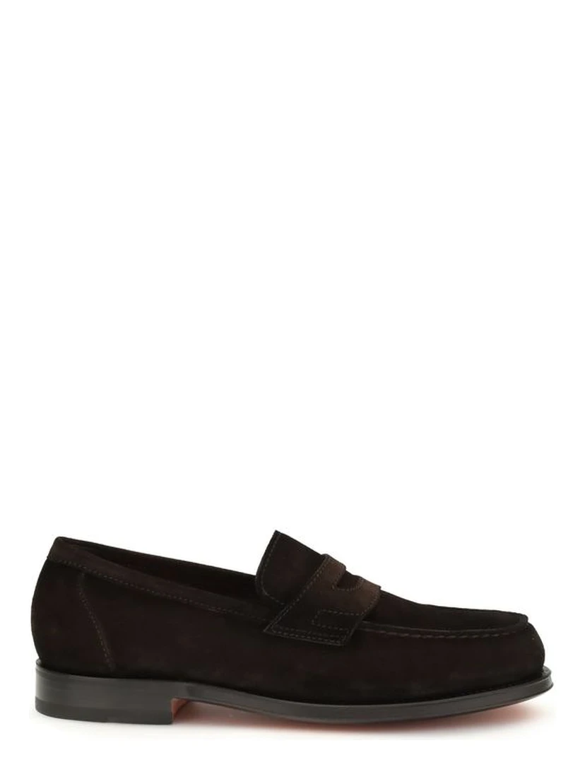 Brown Calf Leather Bos Taurus Slip-On Loafers