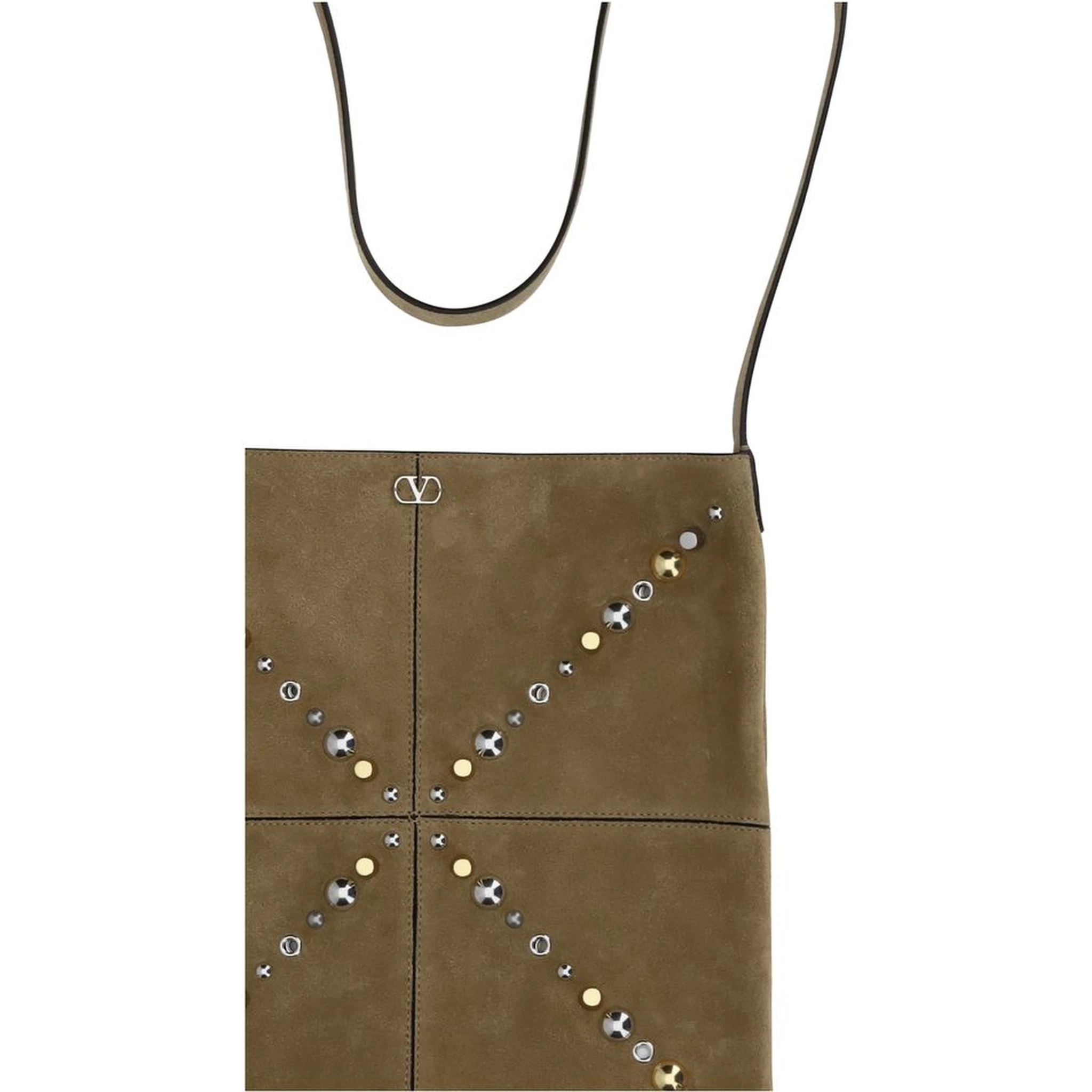 Beige Suede Leather Shoulder Bag