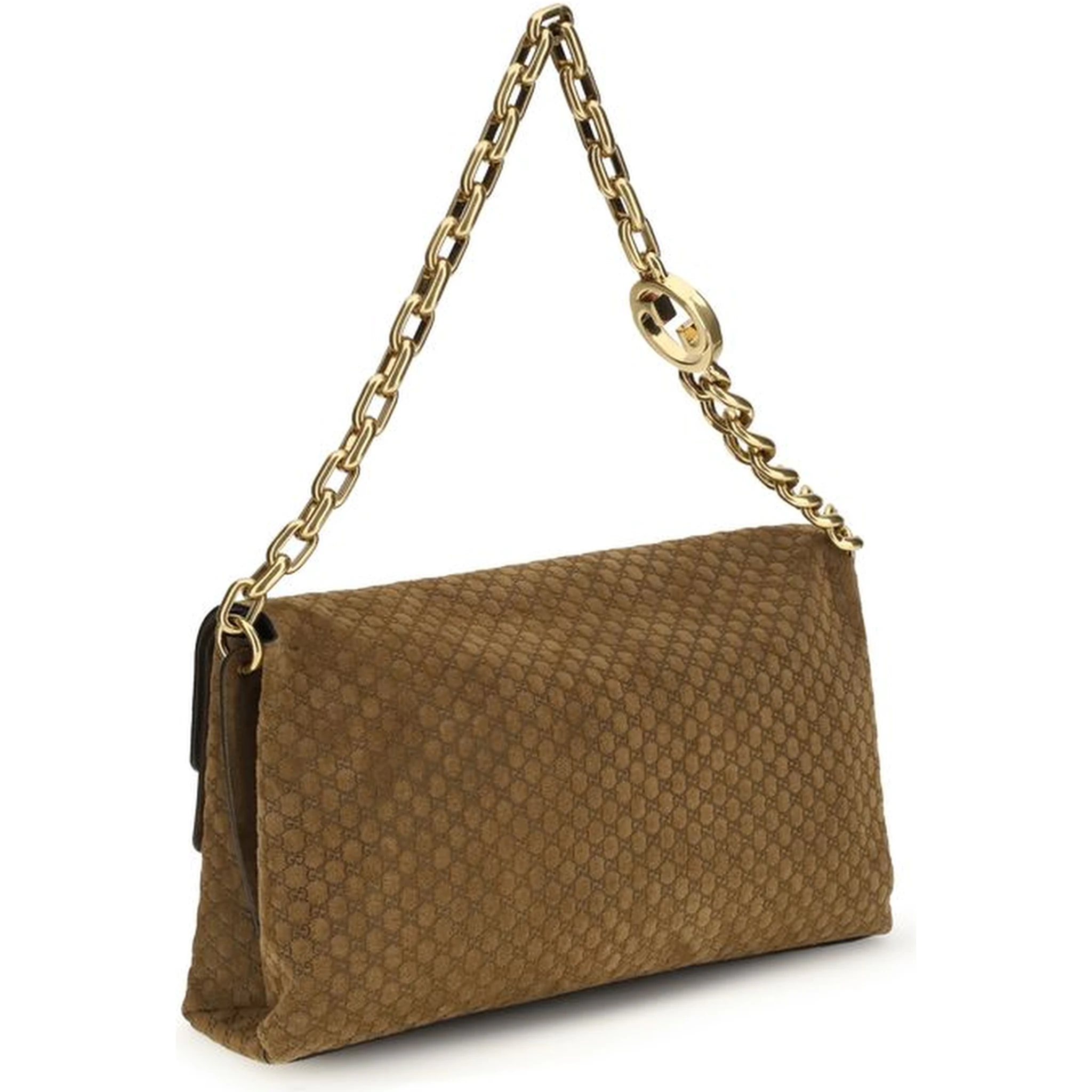 Beige Suede Leather Handbag