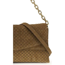 Beige Suede Leather Handbag