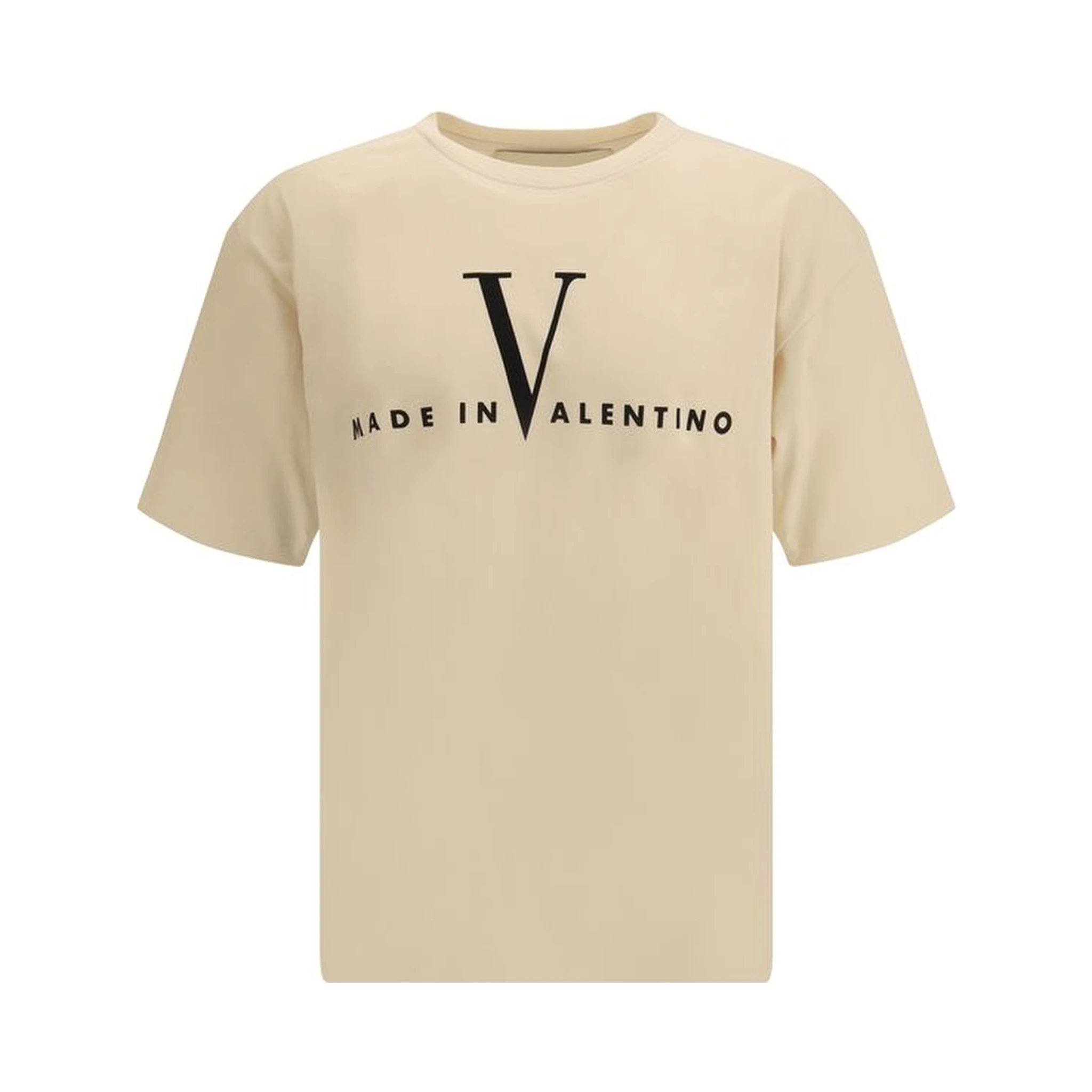 تيشيرت قطني كريمي اللون