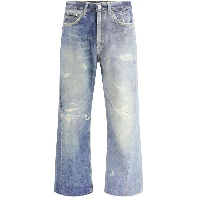 Blue Cotton Relaxed Fit Jeans