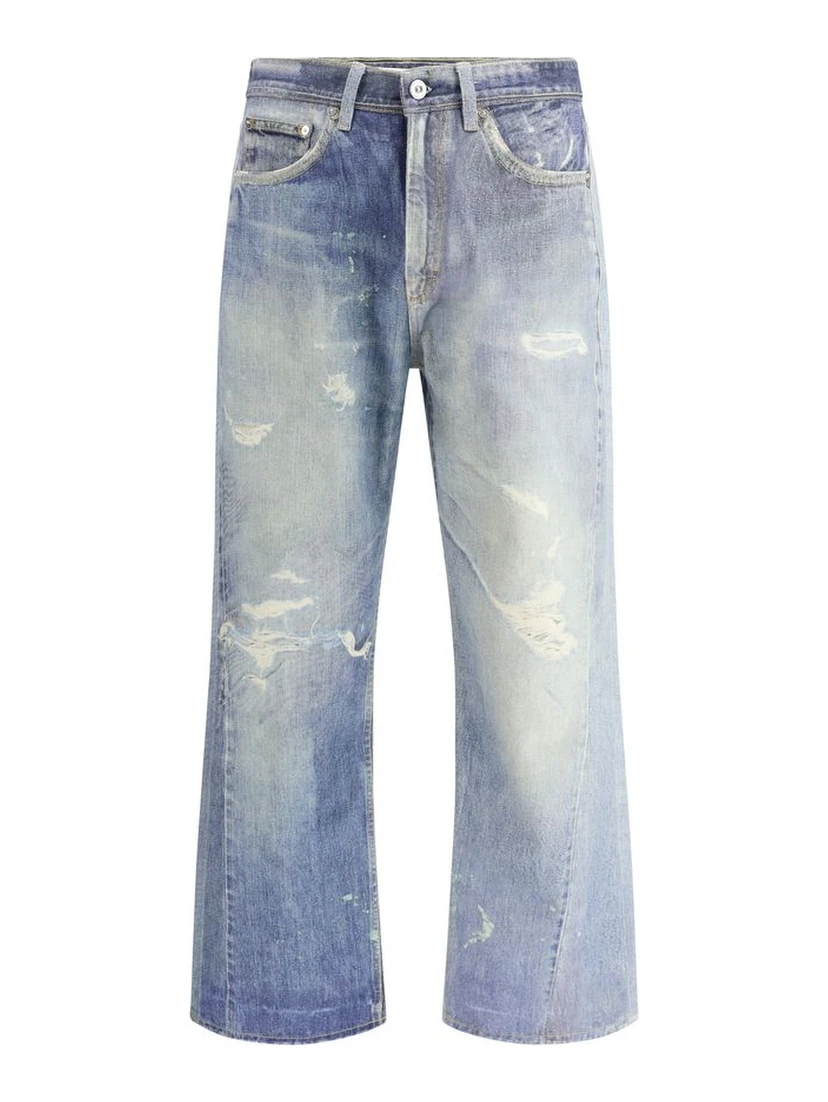 Blue Cotton Relaxed Fit Jeans
