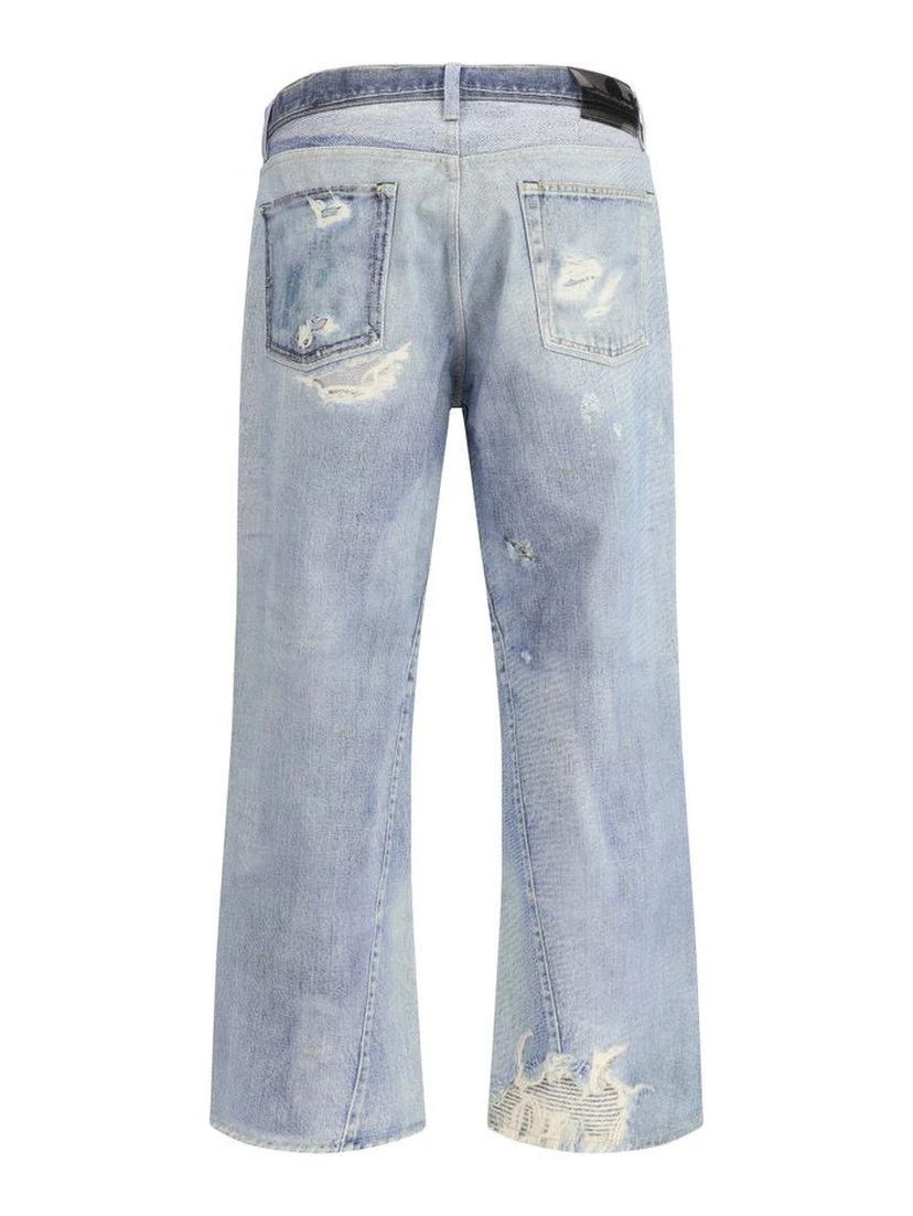 Blue Cotton Relaxed Fit Jeans