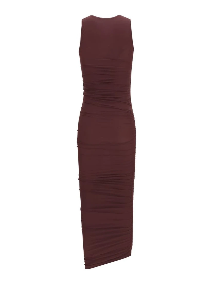 Bordeaux Polyamide Casual Dress