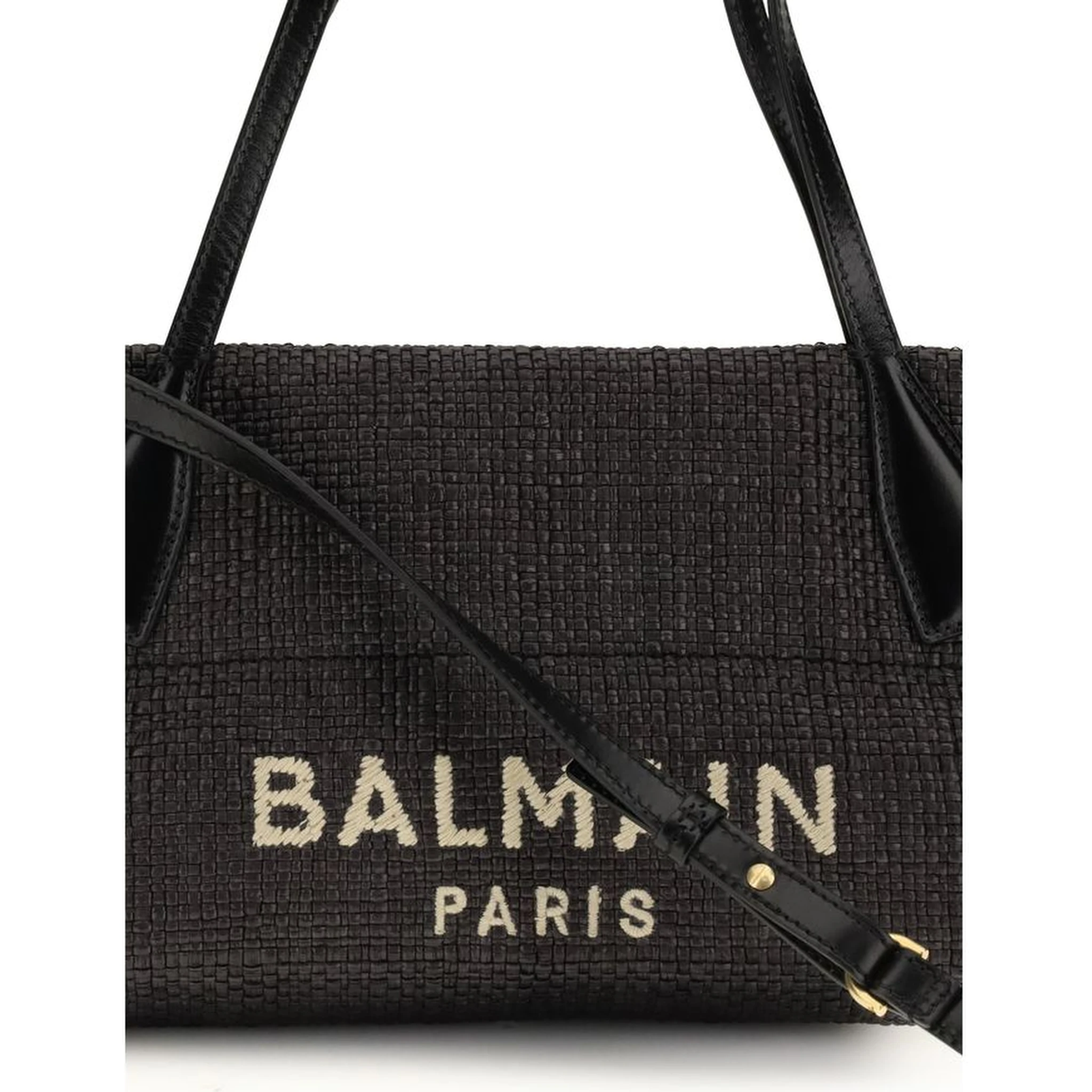 Black Raffia Shoulder Bag