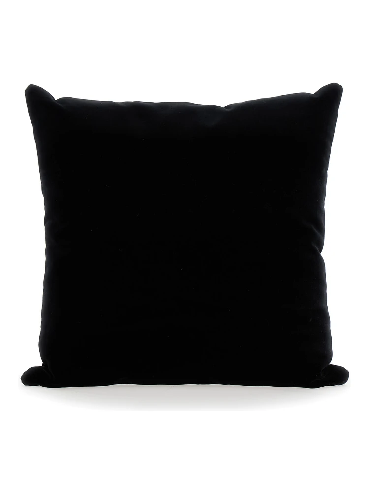 Icon Black Cushion with Medusa and Rhinestone in Cotton alternative